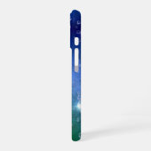 Regenboog in Elephant Skin Leather Optik & Raindro iPhone 16 Hoesje (Linkerkant)