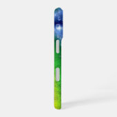 Regenboog in Elephant Skin Leather Optik & Raindro iPhone 16 Hoesje (Rechterkant)