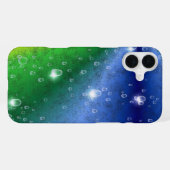 Regenboog in Elephant Skin Leather Optik & Raindro iPhone Hoesje (Achterkant horizontaal)