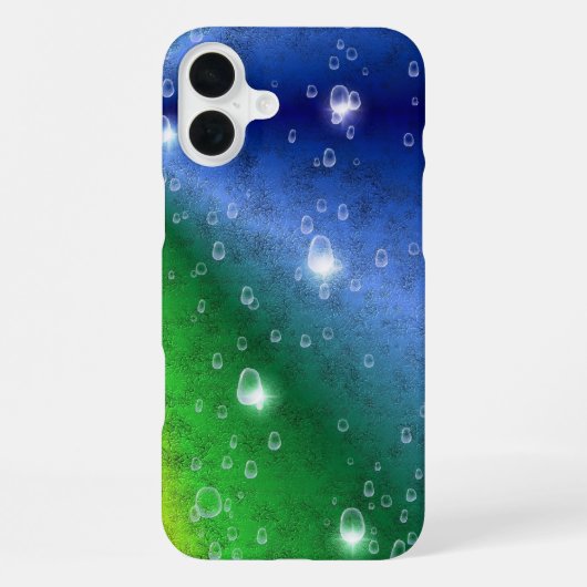 Regenboog in Elephant Skin Leather Optik & Raindro iPhone Hoesje (Achterkant)