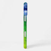 Regenboog in Elephant Skin Leather Optik & Raindro iPhone Hoesje (Rechterkant)