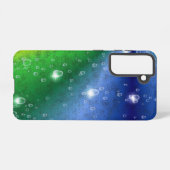 Regenboog in Elephant Skin Leather Optik & Raindro Samsung Galaxy Hoesje (Achterkant horizontaal)