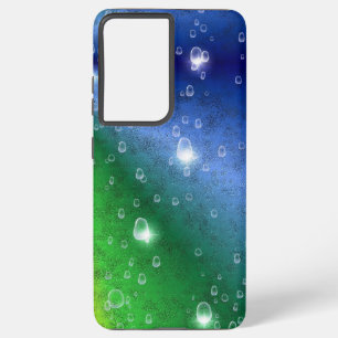 Regenboog in Elephant Skin Leather Optik & Raindro Samsung Galaxy Hoesje