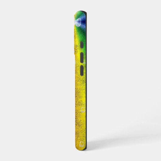 Regenboog in Elephant Skin Leather Optik, Regendru iPhone Hoesje (Linkerkant)