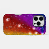 Regenboog in Elephant Skin Leather Optik, Regendru iPhone Hoesje (Achterkant horizontaal)