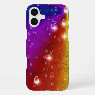 Regenboog in Elephant Skin Leather Optik, Regendru iPhone 16 Plus Hoesje