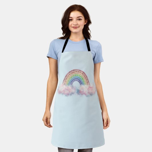 Regenboog in het Abstract blauw van de Wolk Schort (Gedragen)