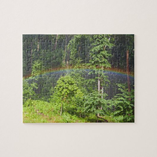 Regenboog in het bos legpuzzel (Horizontaal)