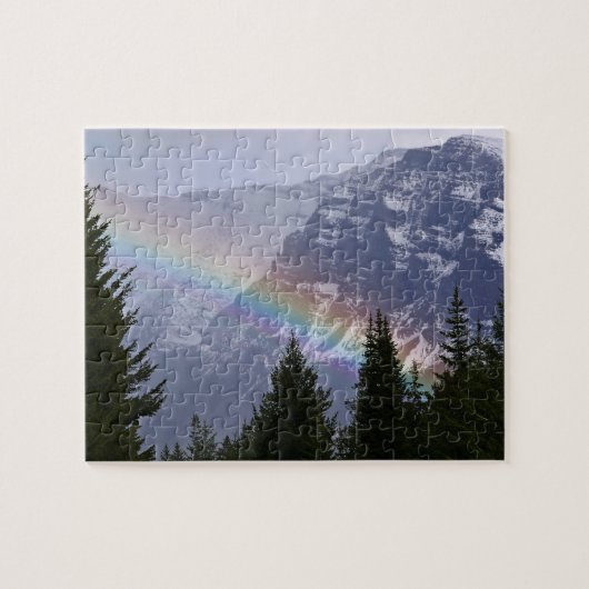 Regenboog in het Nationaal Park Glacier - Bergen Legpuzzel (Horizontaal)