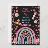 Regenboog in Klaslokaal Snoep Harten Valentijnse K Feestdagenkaart (Voorkant)