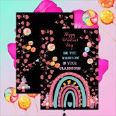 Regenboog in Klaslokaal Snoep Harten Valentijnse K Feestdagenkaart