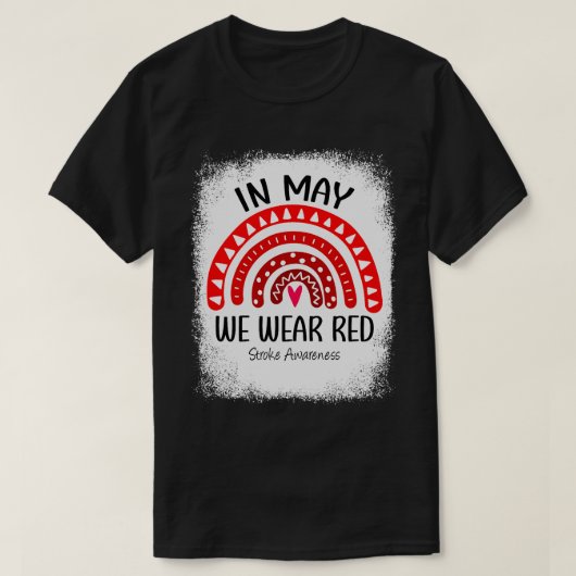 Regenboog In mei Draag we Red Stroke Awareness Maa T-shirt (Design voorkant)