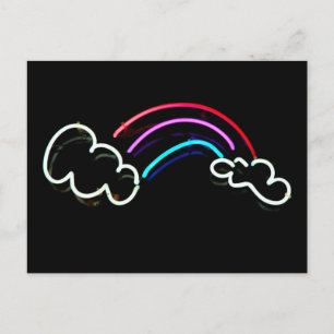 Regenboog in Neon Briefkaart