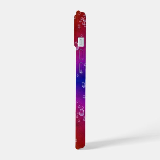 Regenboog in olifantenhuid lederen optik met drupp iPhone 15 case (Linkerkant)