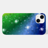 Regenboog in olifantenhuidleatheroptik en regendru Case-Mate iPhone case (Achterkant (horizontaal))