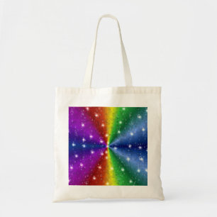 regenboog in olifantenhuidleatheroptik & regendrup tote bag