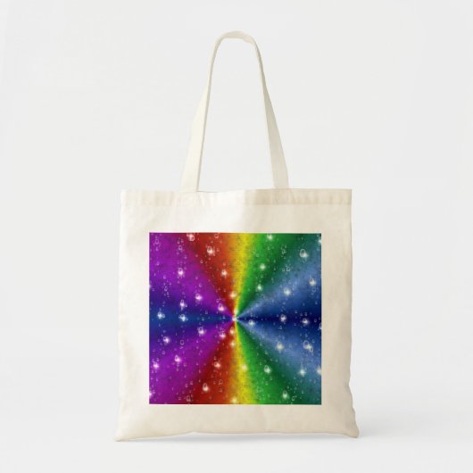 regenboog in olifantenhuidleatheroptik & regendrup tote bag (Voorkant)