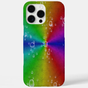 regenboog in olifantenleren optik & regendruppels iPhone 16 pro max hoesje