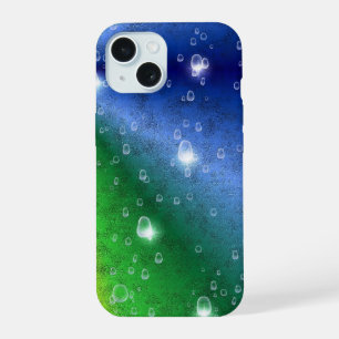 Regenboog in Olifantshuid Leer Optiek & Regendrupp iPhone 15 Case