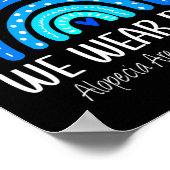 Regenboog In september Draag we Blue Alopecia Area Poster (Hoek)