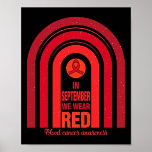 Regenboog In September dragen we rood Bloedkanker  Poster