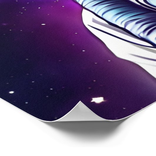 Regenboog in Space Cat, Astronaut Cat digitale kun Poster (Hoek)