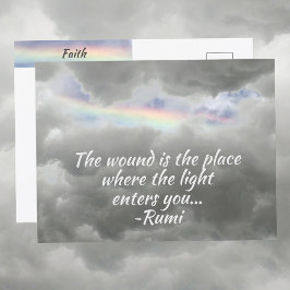 Regenboog in Stormy Sky Rumi Quote Fotografisch Briefkaart