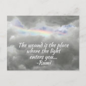 Regenboog in Stormy Sky Rumi Quote Fotografisch Briefkaart (Voorkant)