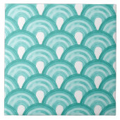 Regenboog in waterverf - turkooizen tegeltje (Voorkant)