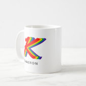  Regenboog Initiaal & Naam Cool Stijlvol Modern Un Koffiemok (Voorkant links)
