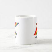  Regenboog Initiaal & Naam Cool Stijlvol Modern Un Koffiemok (Center)