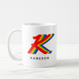  Regenboog Initiaal & Naam Cool Stijlvol Modern Un Koffiemok