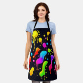 Regenboog inktverf spatten schort (Gedragen)