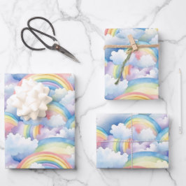 Regenboog Inpakpapier, Aquarel Cadeauverpakking Inpakpapier Vel