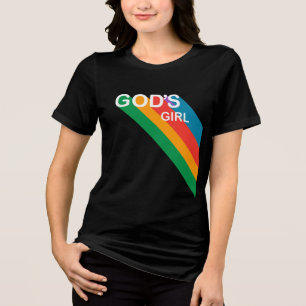 Regenboog Inspirerende God's Girl Christelijk Tri-Blend Shirt