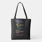 Regenboog Internationaal Valuta Symbool Reizen Tote Bag (Achterkant)