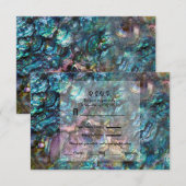 Regenboog Iridiserende Abalone Zeeschelp RSVP antw Kaartje (Voorkant / Achterkant)
