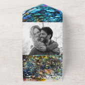 Regenboog Iriserende Abalone Zeeschelp Bruiloft All In One Uitnodiging (Buitenkant)