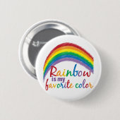 regenboog is mijn favoriete kleur ronde button 5,7 cm (Voorkant /achterkant)