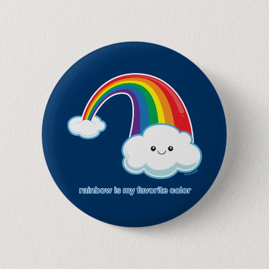 Regenboog is mijn favoriete kleur ronde button 5,7 cm (Voorkant)