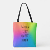 "Regenboog is mijn favoriete kleur!" Tote bag (Achterkant)