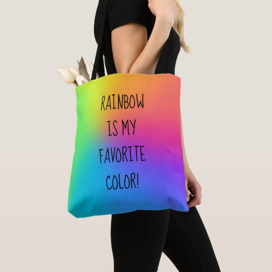 "Regenboog is mijn favoriete kleur!" Tote bag (Dichtbij)