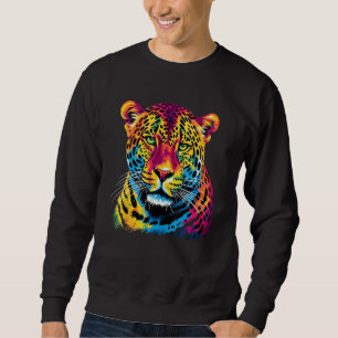 Regenboog Jaguar Grote Katachtige Liefhebber Print Trui