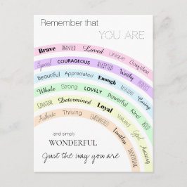 Regenboog je bent geweldig positiviteit inspireren briefkaart