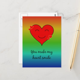 Regenboog je maakt mijn hartglimlach briefkaart