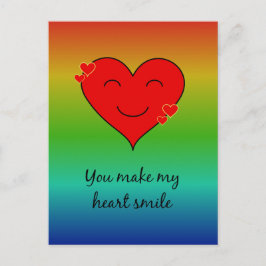 Regenboog je maakt mijn hartglimlach briefkaart