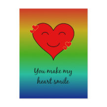 Regenboog je maakt mijn hartglimlach briefkaart