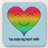 Regenboog je maakt mijn hartglimlach drankjes onderzetter (Voorkant)