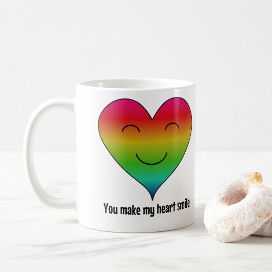 Regenboog je maakt mijn hartglimlach koffiemok (Met donut)