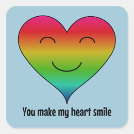 Regenboog je maakt mijn hartglimlach vierkante sticker